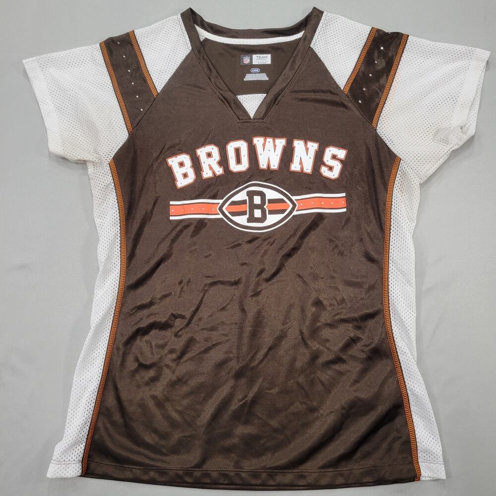 Cleveland Browns Womens NFL Team Apparel Browns Football Jersey Top Size Large